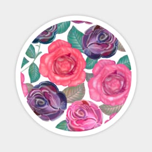 Watercolor roses and mix flower bouquet Magnet